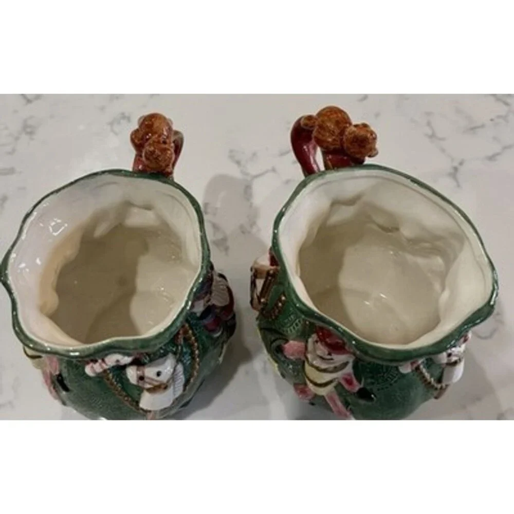 Fitz and Floyd Christmas Collectable Mugs Large 1993 Embellished 3D NWT